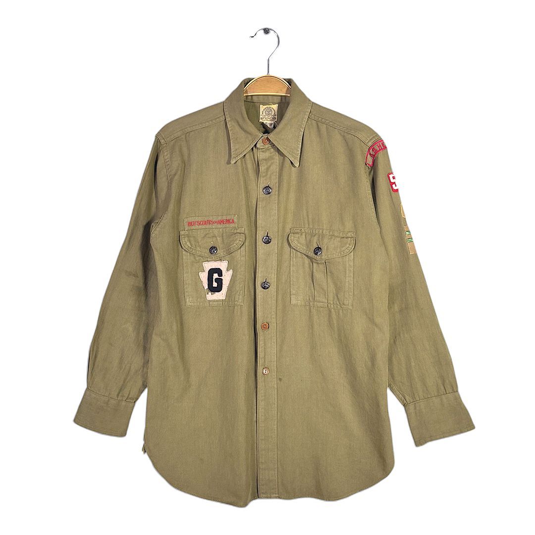 40s 50s BSA チェンジボタン ヴィンテージ ボーイスカウトシャツ マチ