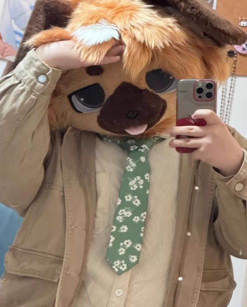 着ぐるみヘッド 犬 NO.545 茶色 全頭ヘッド ケモノ ファースーツ ぬいぐるみ コスプレ コスチューム kigurumi 一点物