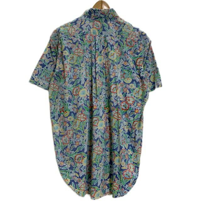 Wrangler　アロハシャツ　半袖　シャツ　柄シャツ　トップス　ボタンダウン　胸ポケット　総柄　花柄　トロピカル　ハイビスカス　日本製　古着　/1124