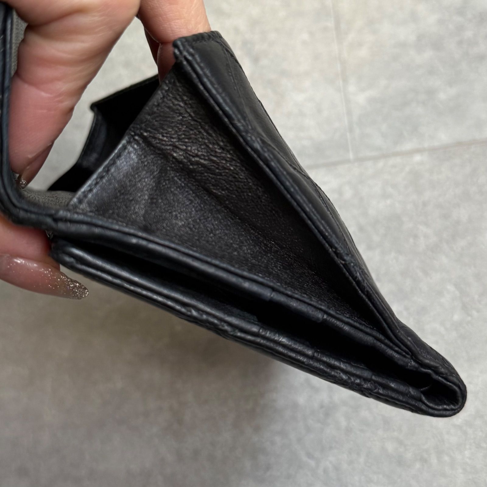 美品 CHANEL シャネル ビコローレ 二つ折り財布 レザー Wホック