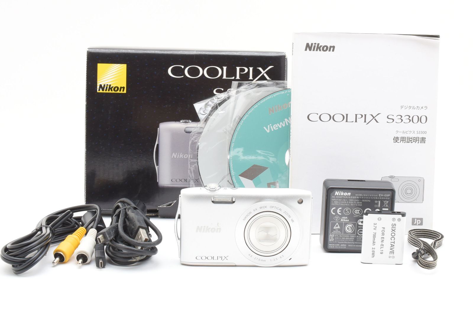 Nikon ニコン COOLPIX S3300 ホワイト 元箱 /2834 動作OK 返金保証