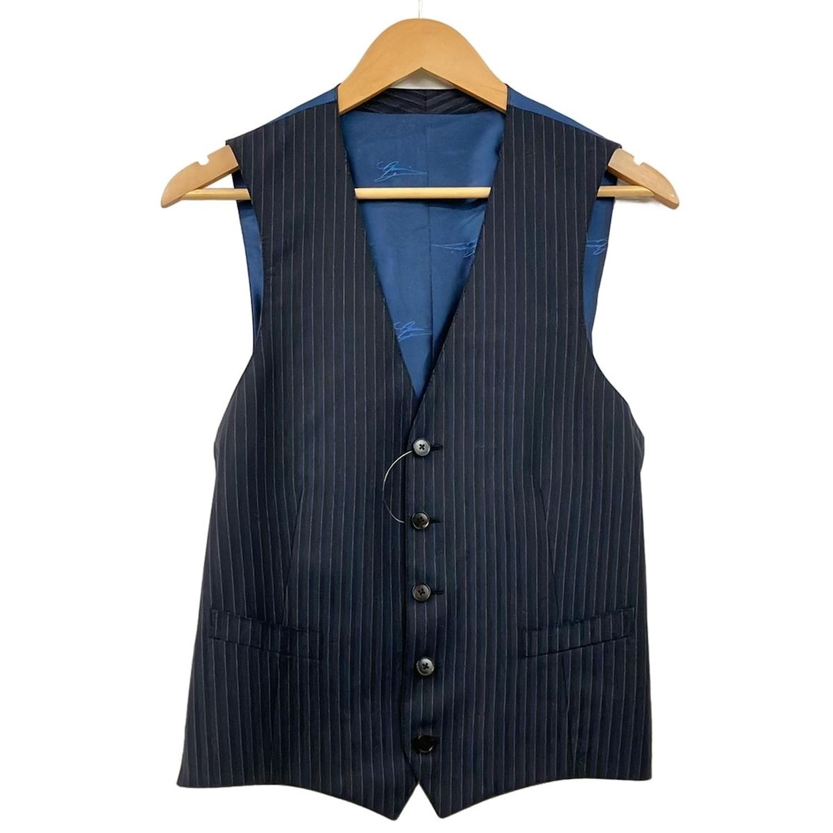 GUCCI(グッチ) ベスト サイズ7-46R メンズ美品 - 黒×ダークネイビー×白