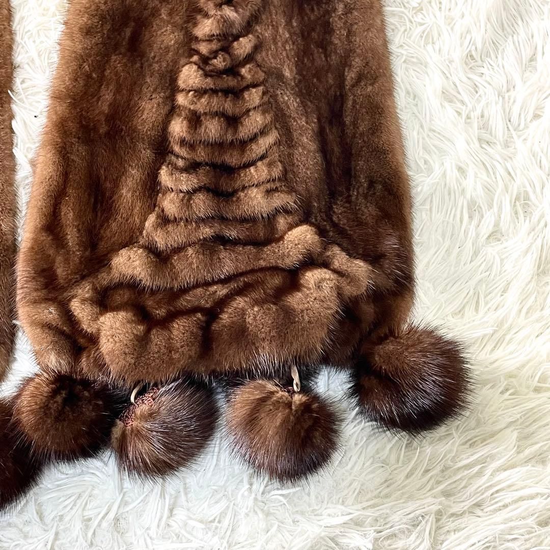 毛皮 ミンク マフラー ファー ブラウン - メルカリ