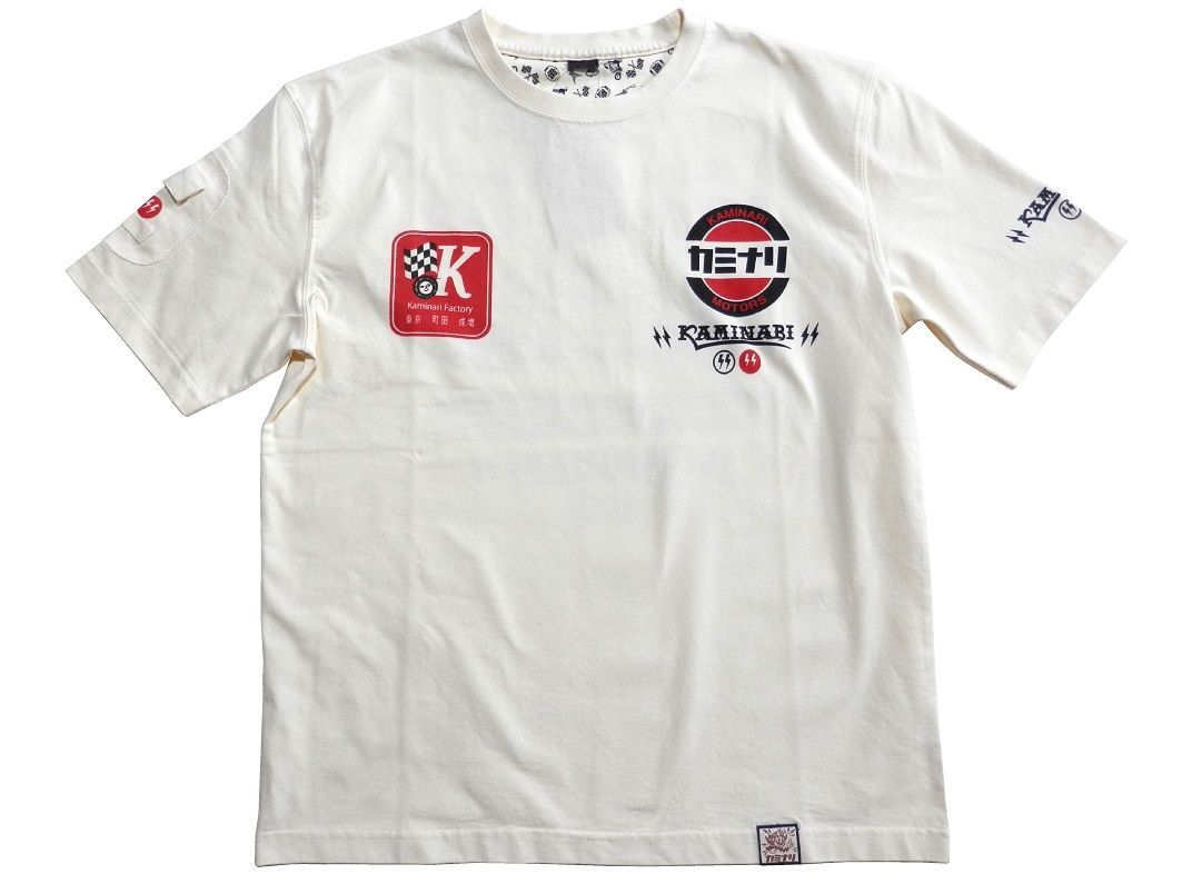 カミナリ／KAMINARI／XLサイズ／半袖Tシャツ／KMT-256／オフホワイト