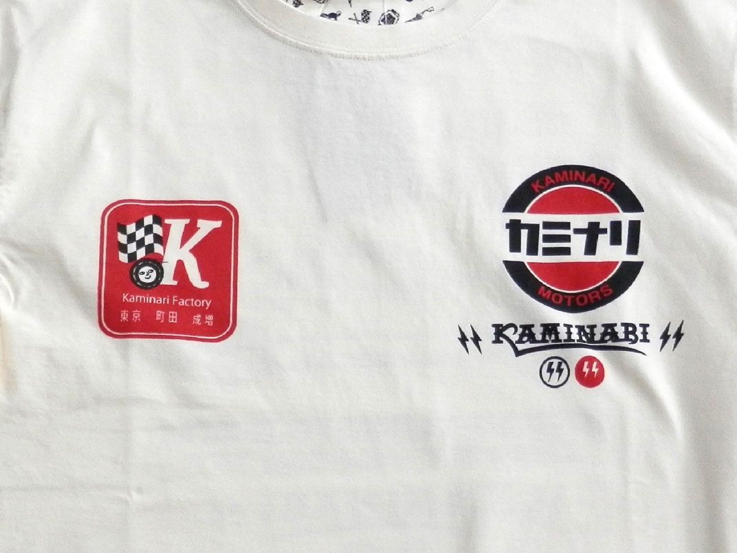 カミナリ／KAMINARI／XLサイズ／半袖Tシャツ／KMT-256／オフホワイト