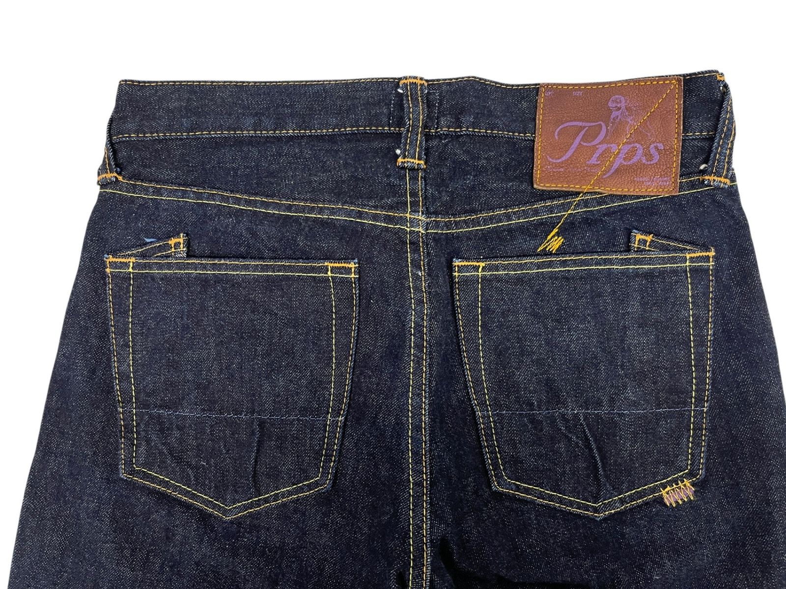 Prps (ピーアールピーエス) デニムパンツ Gパン ジーンズ 紫製品 革