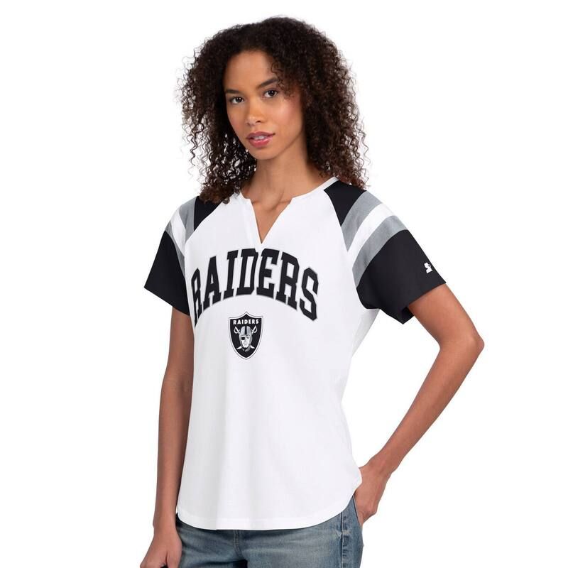スターター レディース トップス Tシャツ Womenstarter White Las Vegas Raiders Game Onotch Neck TShirt Lvr White ホワイト