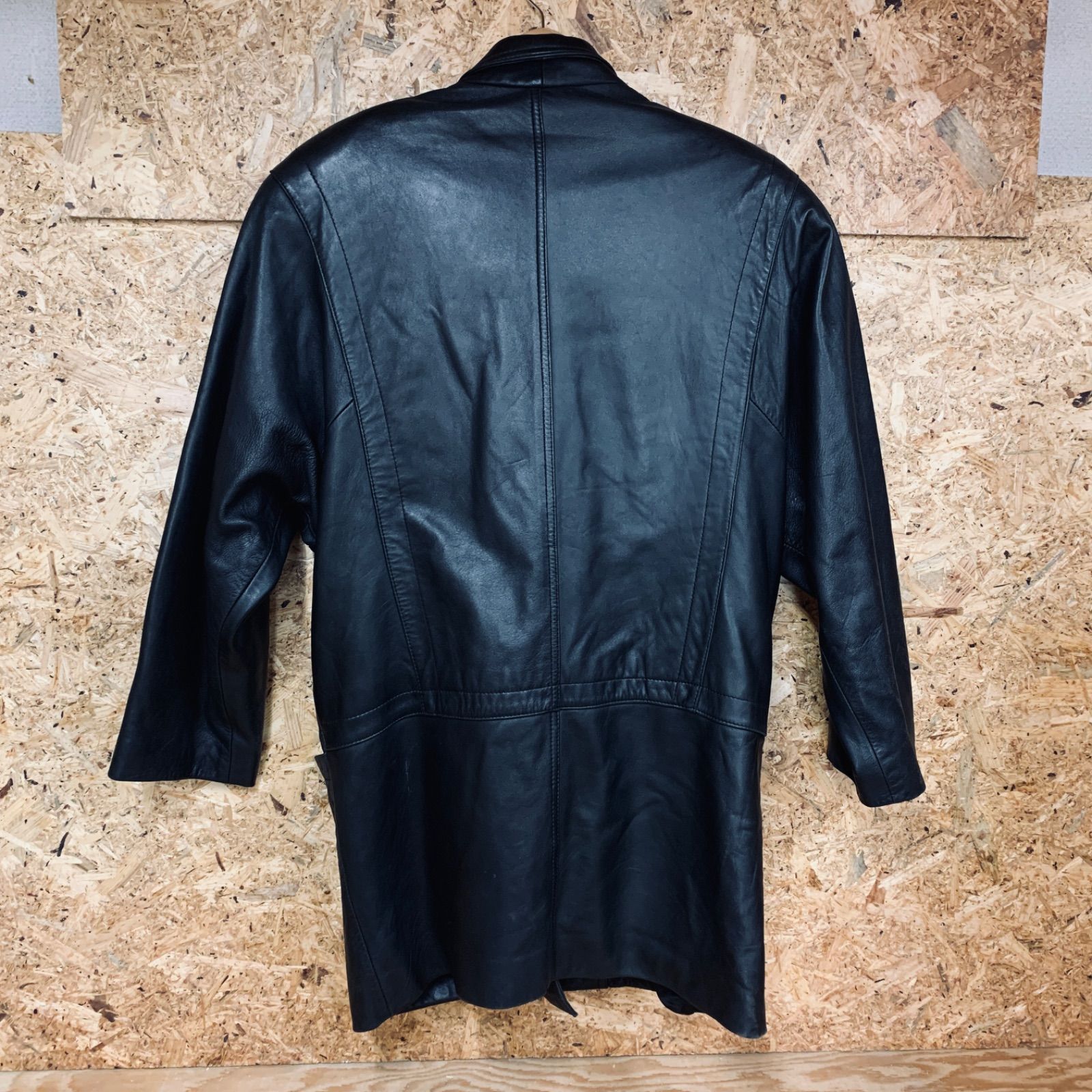 VINTAGE ラムレザー レザー ジャケット Lサイズ 本革 羊革 黒 ブラック