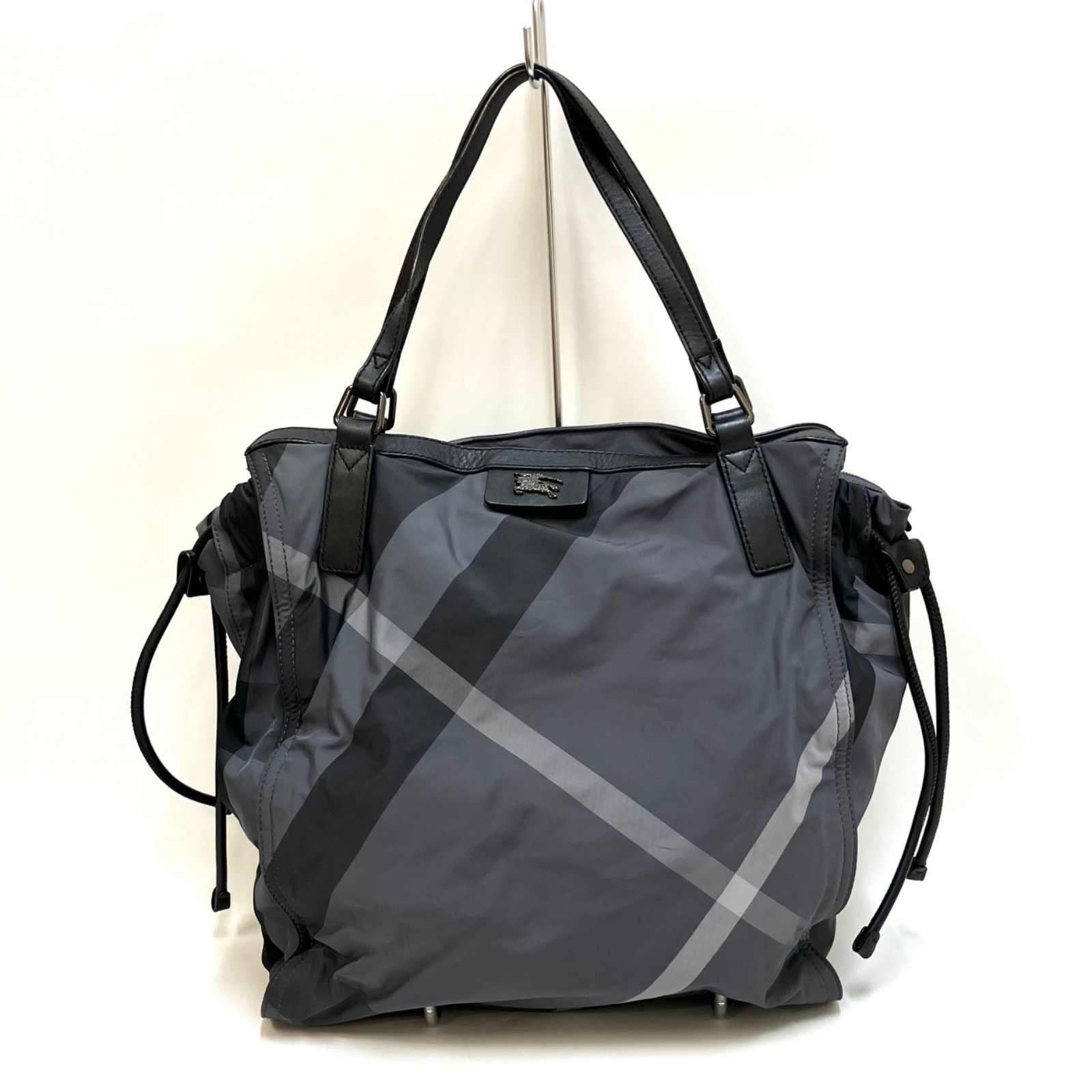 BURBERRY】バーバリー ノバチェックトート ブラック グレー ユニ
