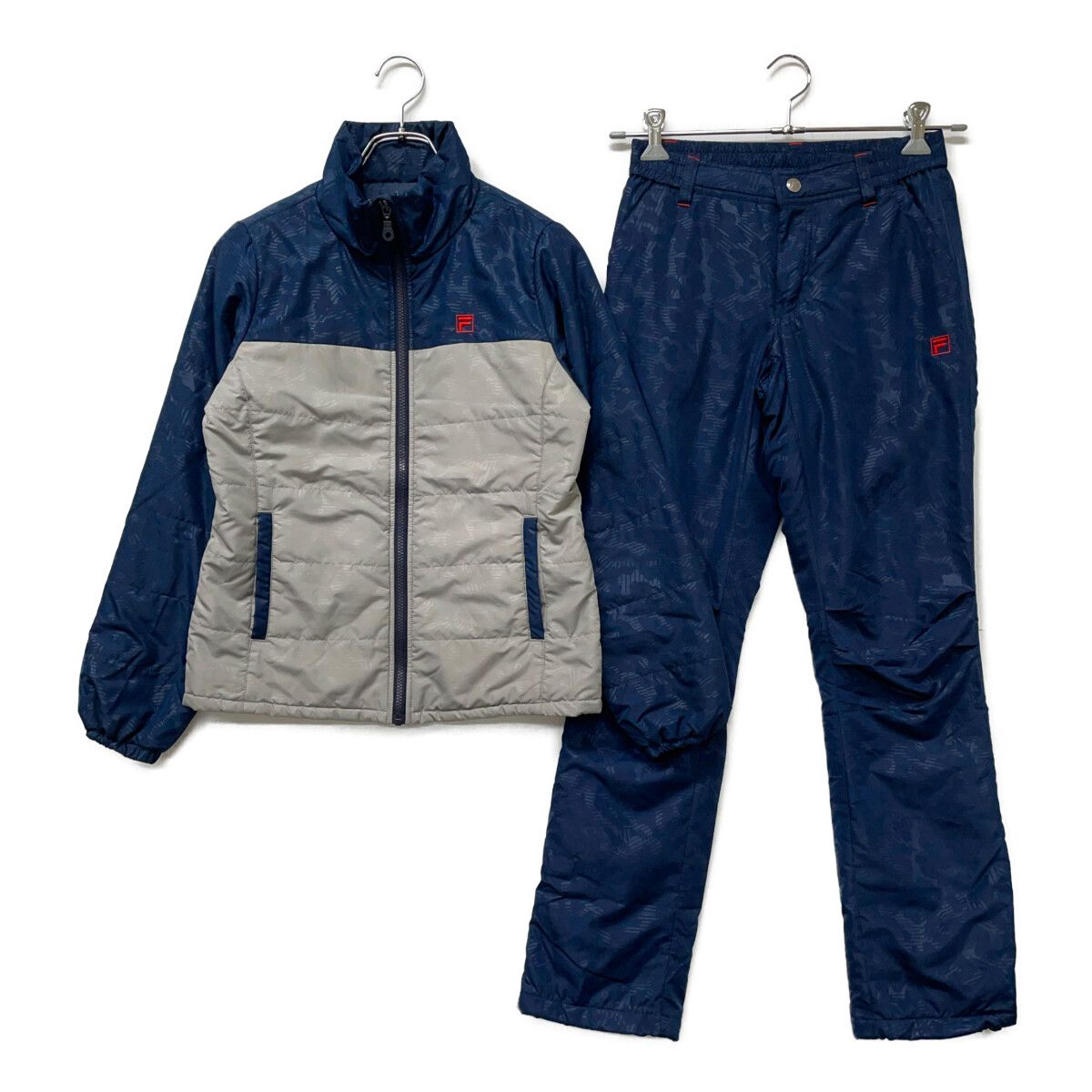 中古 レディース フィラゴルフ FILA GOLF セットアップ M 紺×グレー