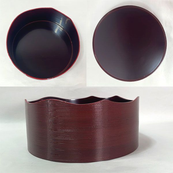 堅地本漆塗 千歳盆 ◇【茶道具】千歳盆/手前揃（棗・扇・蓋置・建水