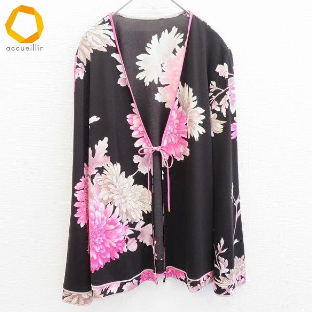 レオナール LEONARD カーディガン トップス ロゴ 花柄 総柄 レディース