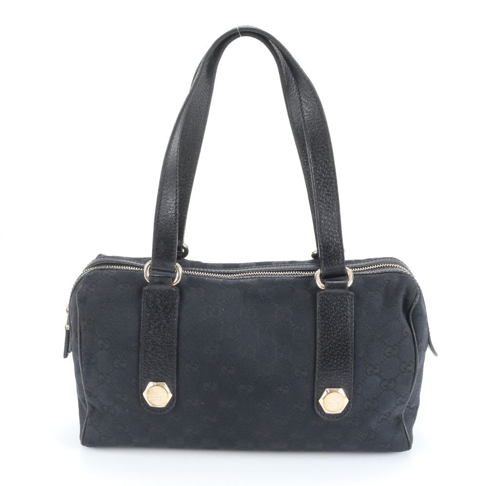 極美品 グッチ GGキャンバス ミニ ボストン 152457 レザー