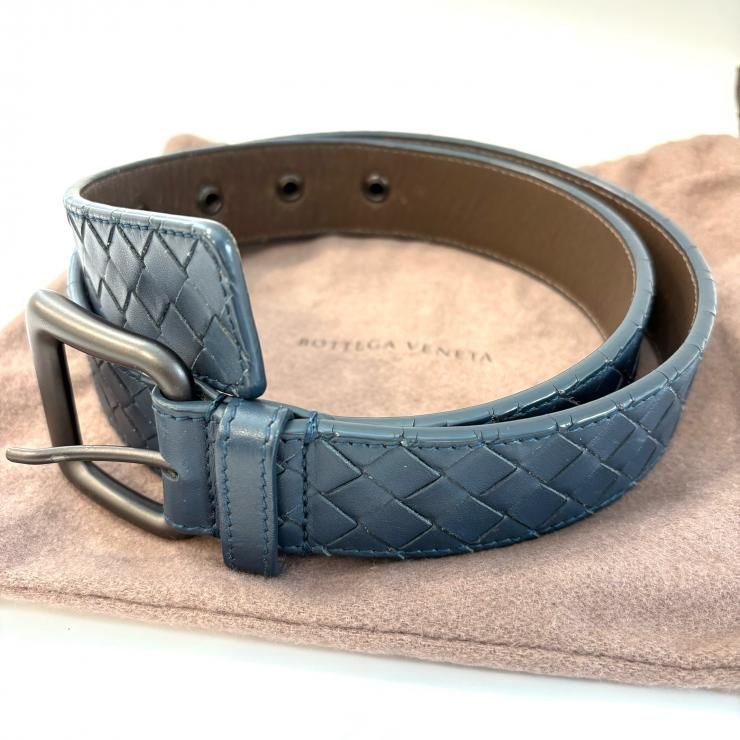BOTTEGAVENETA イントレチャート INTRECCIATO ベルト ネイビー メンズ