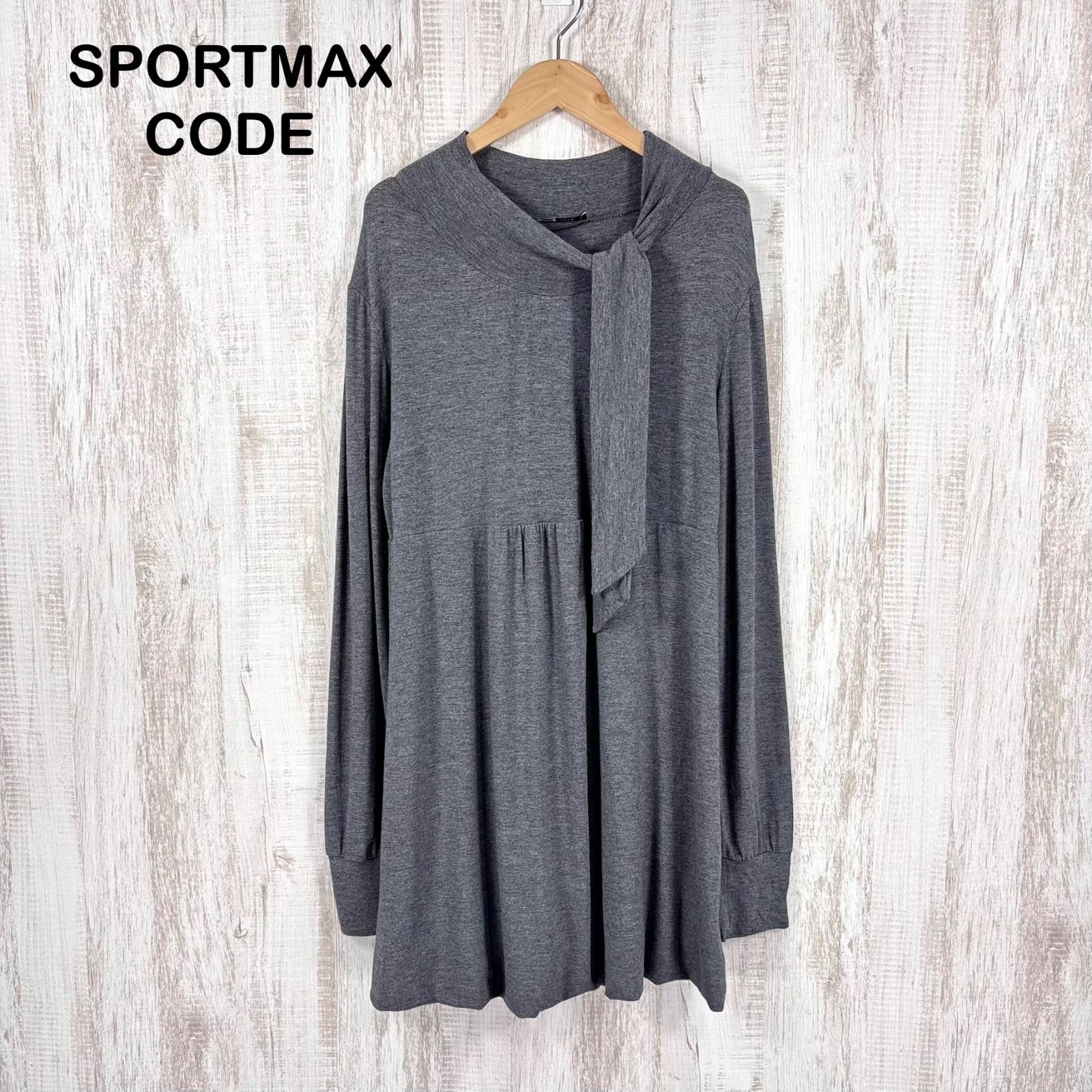 スポーツマックスコード マックスマーラ SPORTMAX CODE ノースリーブワンピース ドレス フレア フリル シルク混 ミモレロング 36 S 黒