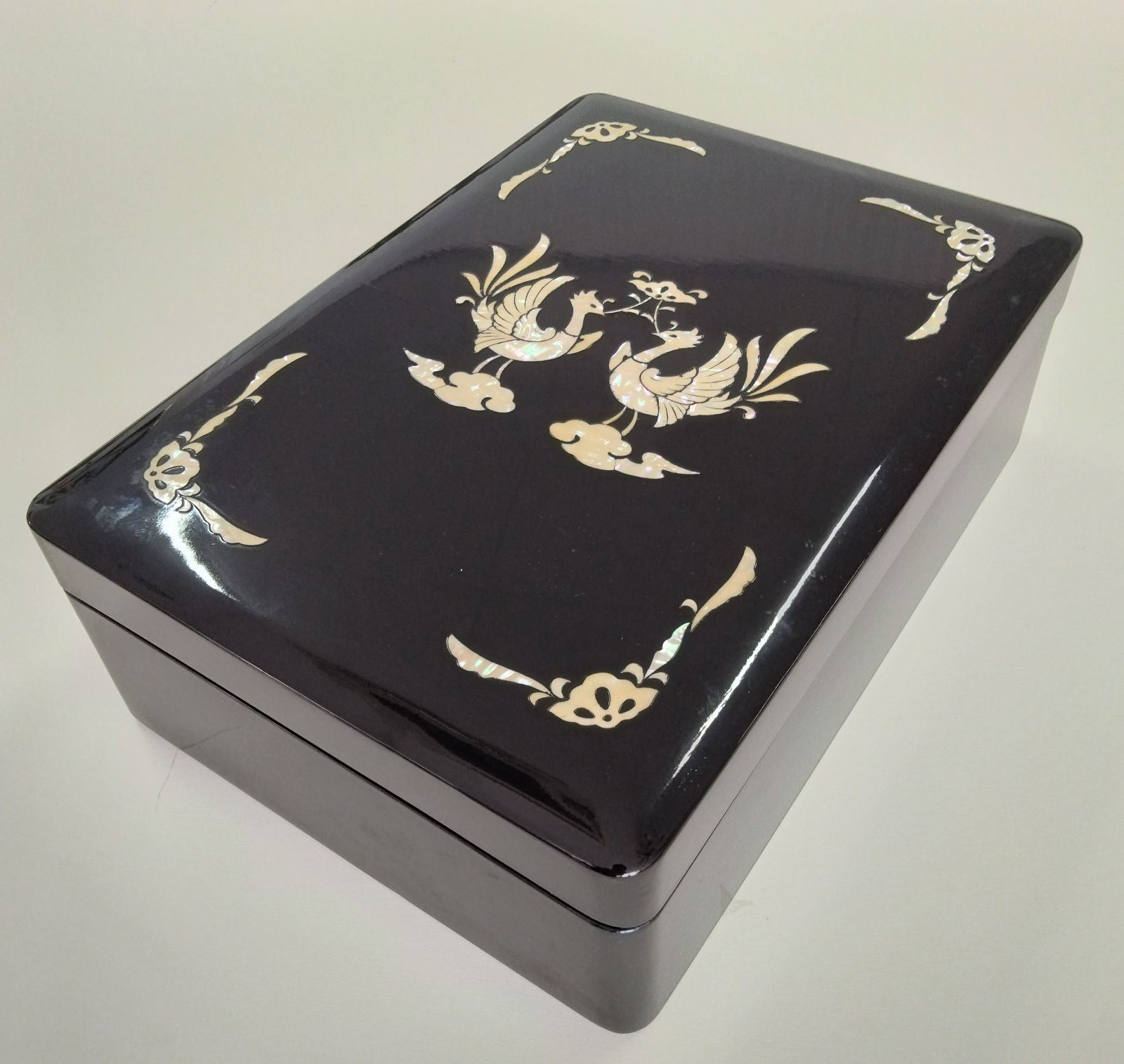 文庫箱 文箱 漆塗 鳳凰 Vintage Japanese Lacquer Bunko Box Phoenix