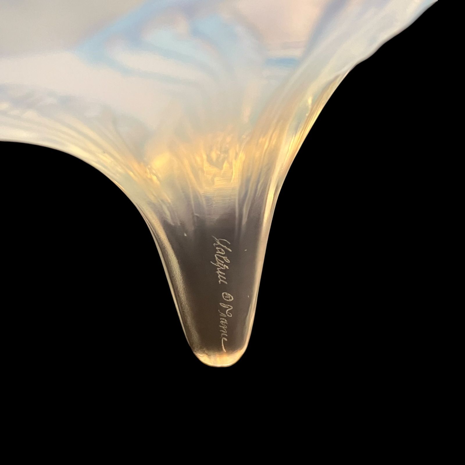 LALIQUE ラリック クリスタルコンポート皿 花柄 フロステッドガラス