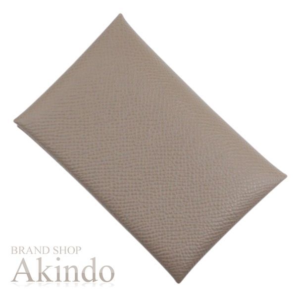 新品】エルメス カードケース 名刺入れ カルヴィ エトゥープ エプソン