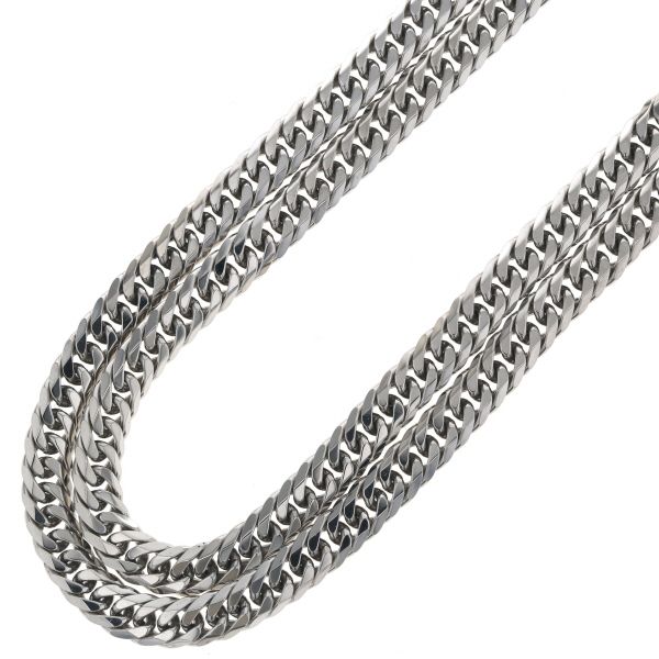 Pt850 プラチナ ネックレス 喜平 キヘイ 6面カット ダブル チェーン