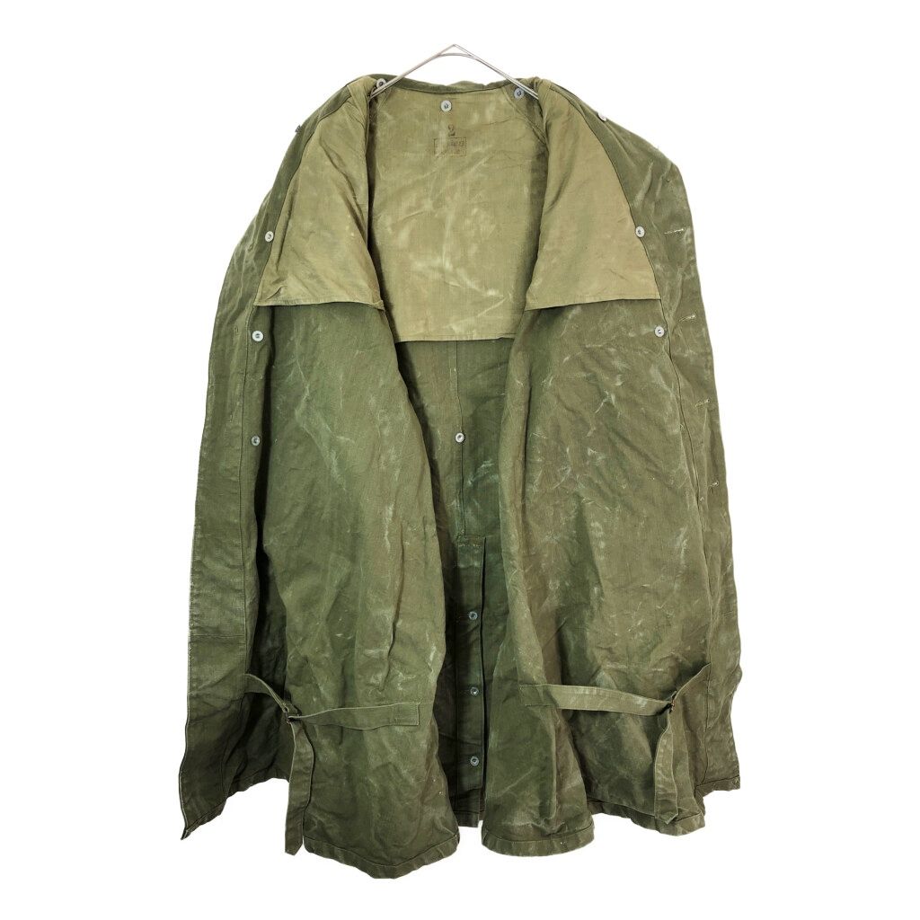 40年代 フランス軍 モーターサイクルコート ヴィンテージ ユーロ ミリタリー オリーブ(メンズ M相当)中古 古着 X4425 40年代 フランス軍 モーターサイクルコート ヴィンテージ ユーロ