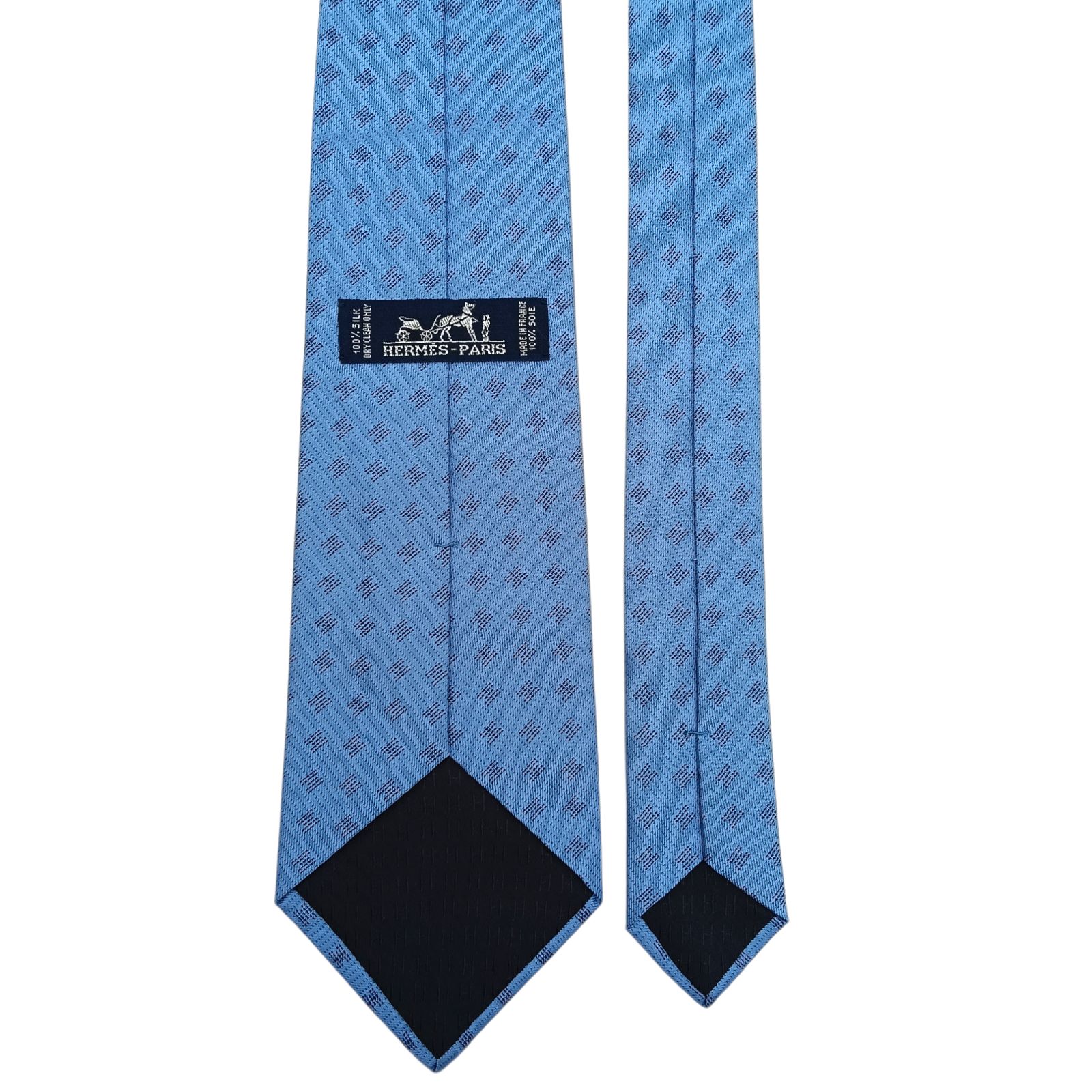 HERMES エルメス ネクタイ H柄 ブルー シルク100 ビジネス - メルカリ
