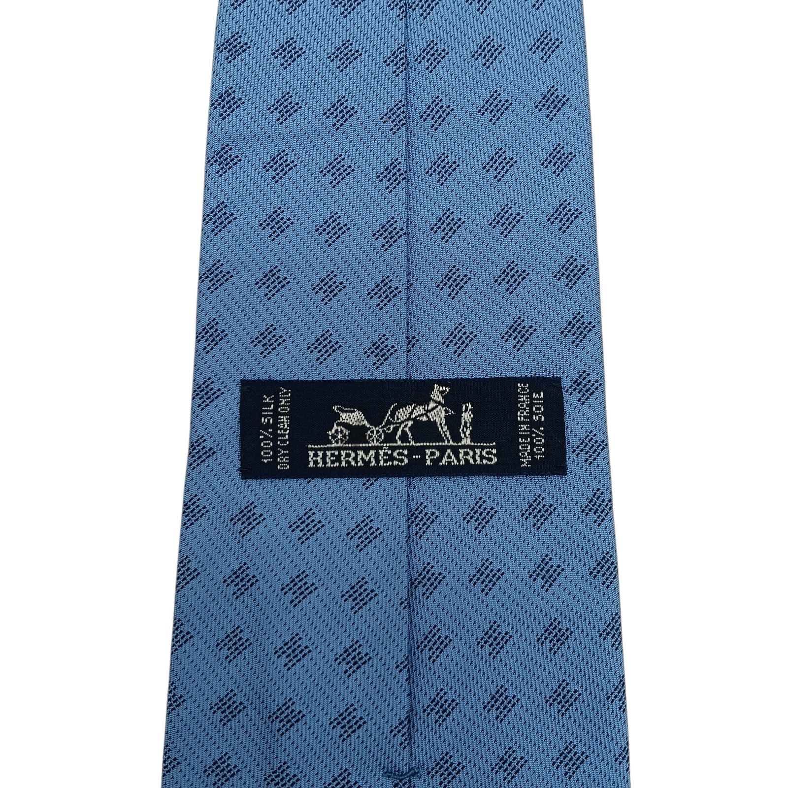 HERMES エルメス ネクタイ H柄 ブルー シルク100 ビジネス - メルカリ