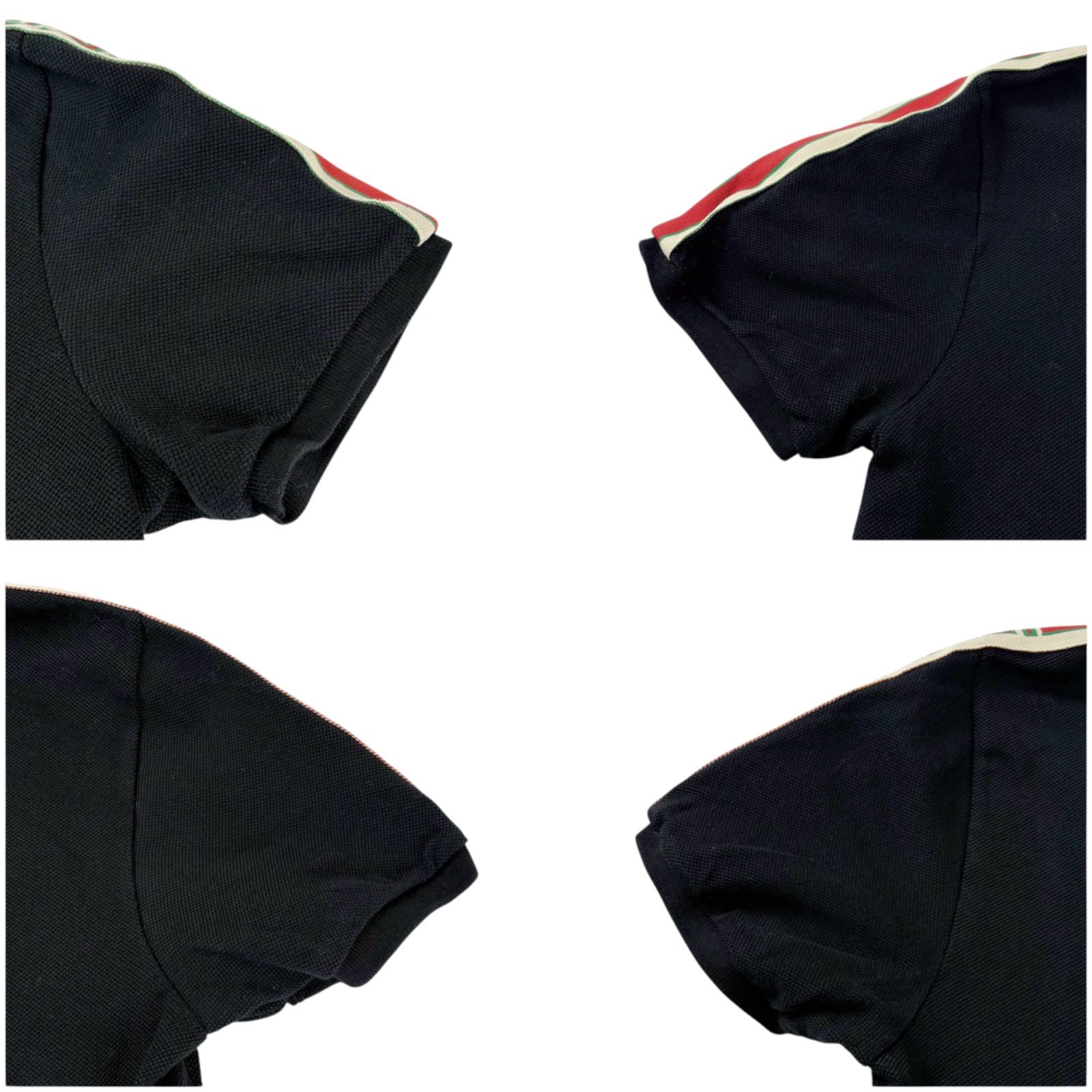 グッチ GUCCI シェリーライン ポロシャツ 半袖 ブラック 黒 Mサイズ