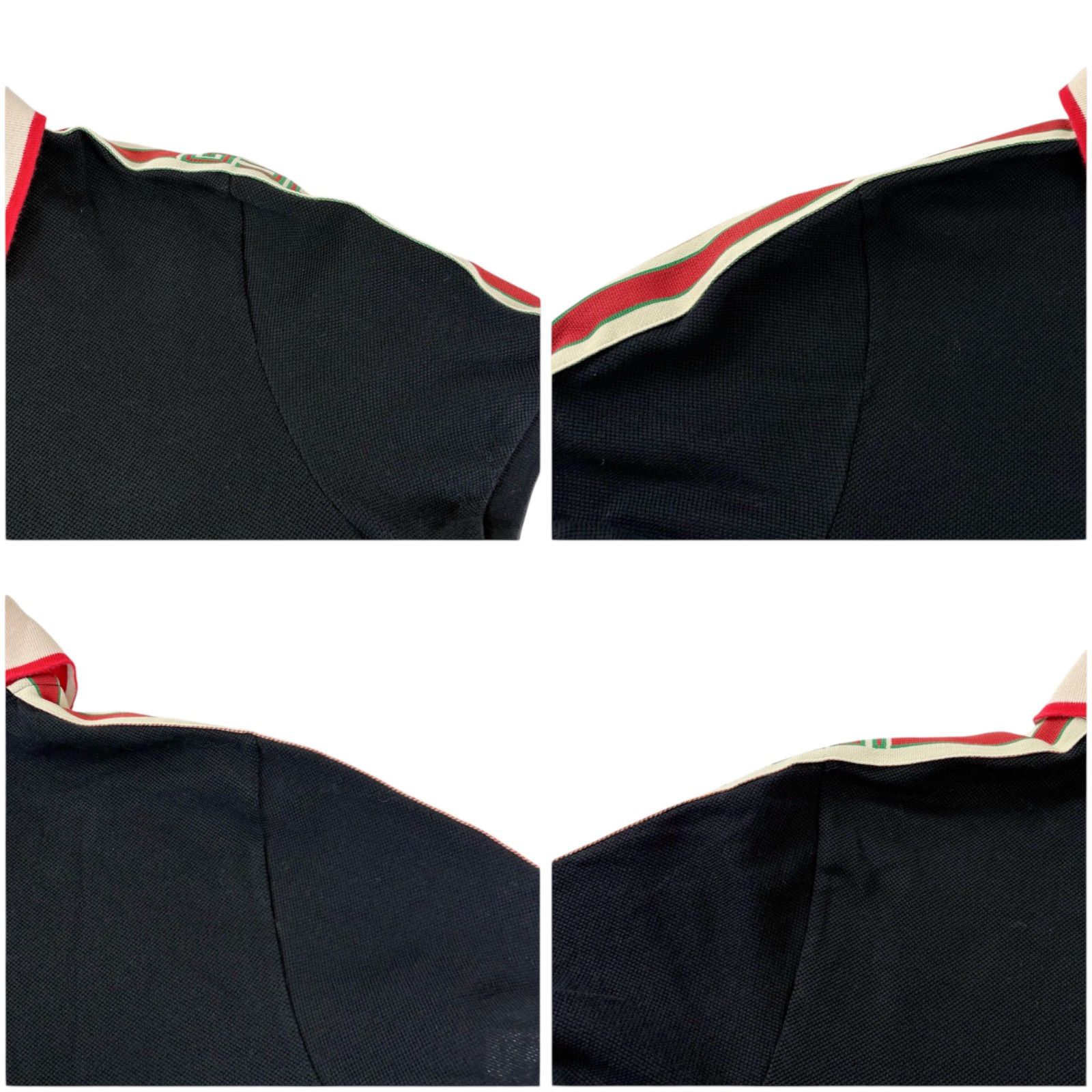 グッチ GUCCI シェリーライン ポロシャツ 半袖 ブラック 黒 Mサイズ