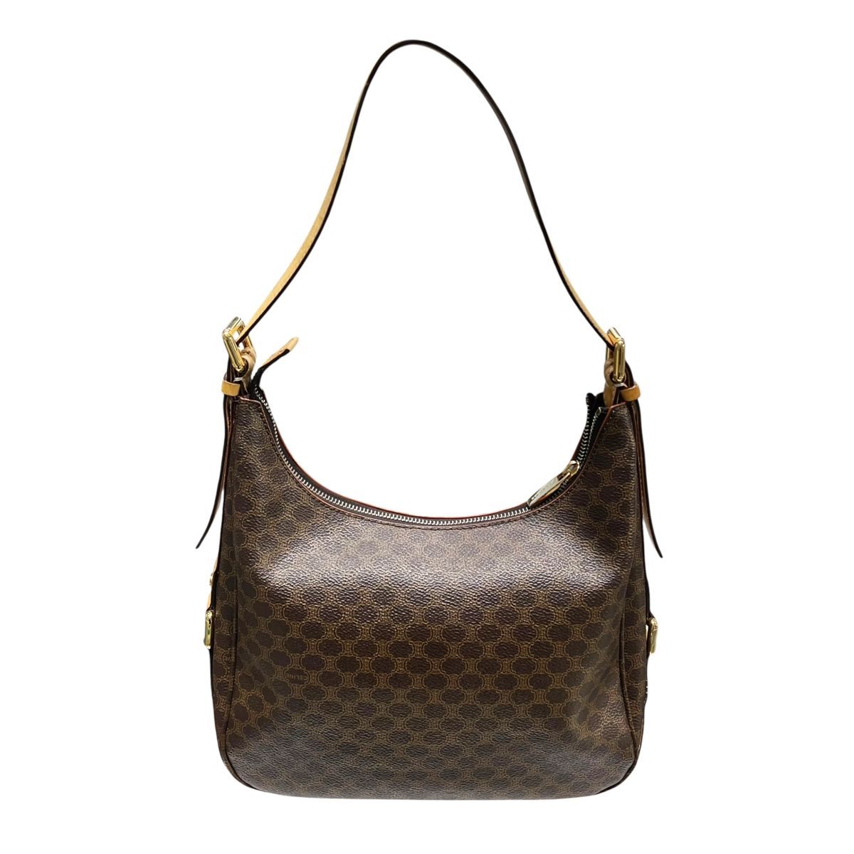 中古】 CELINE セリーヌ マカダム柄 ホーボー ワンショルダーバッグ