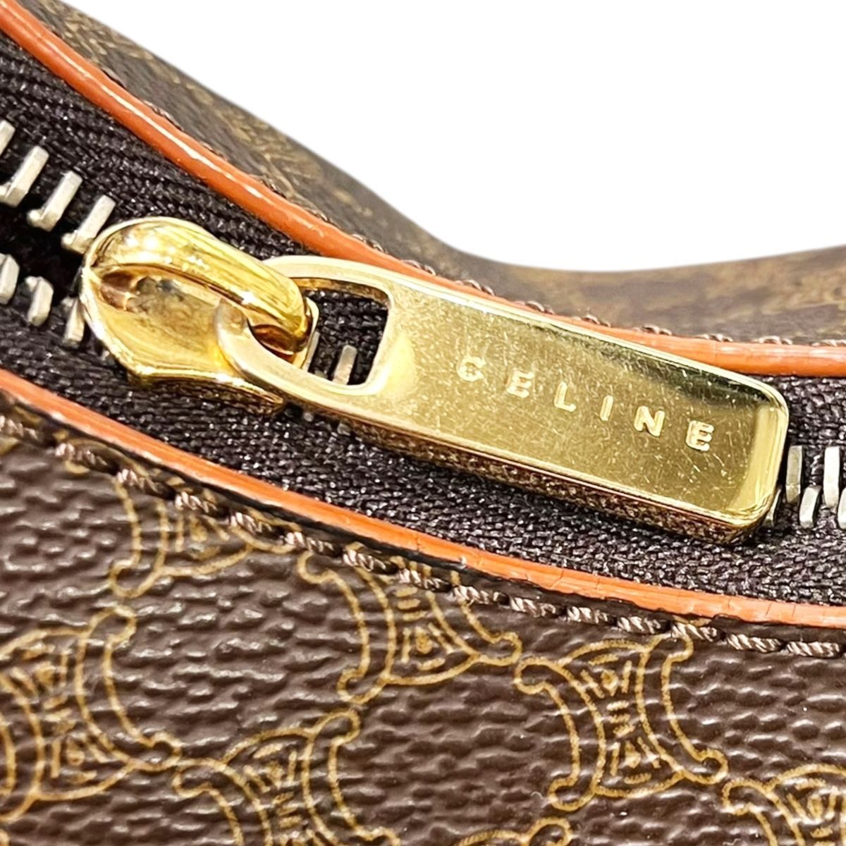 中古】 CELINE セリーヌ マカダム柄 ホーボー ワンショルダーバッグ