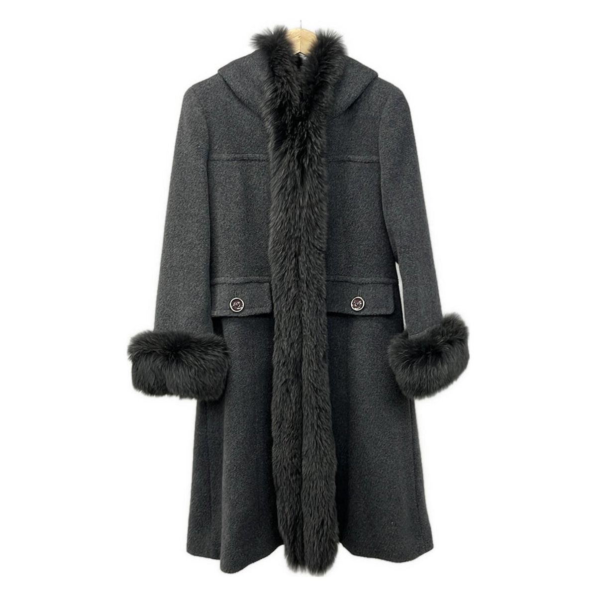 COURREGES(クレージュ) コート サイズ40 M レディース美品 - グレー