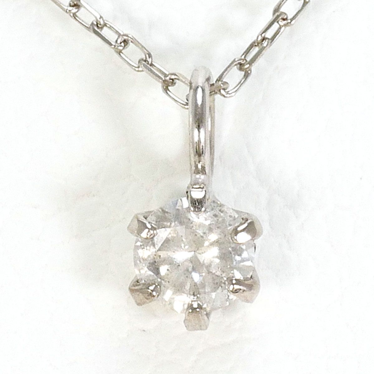 K18WG ネックレス ダイヤモンド 0.1ct 総重量約0.6g 約40cm - メルカリ