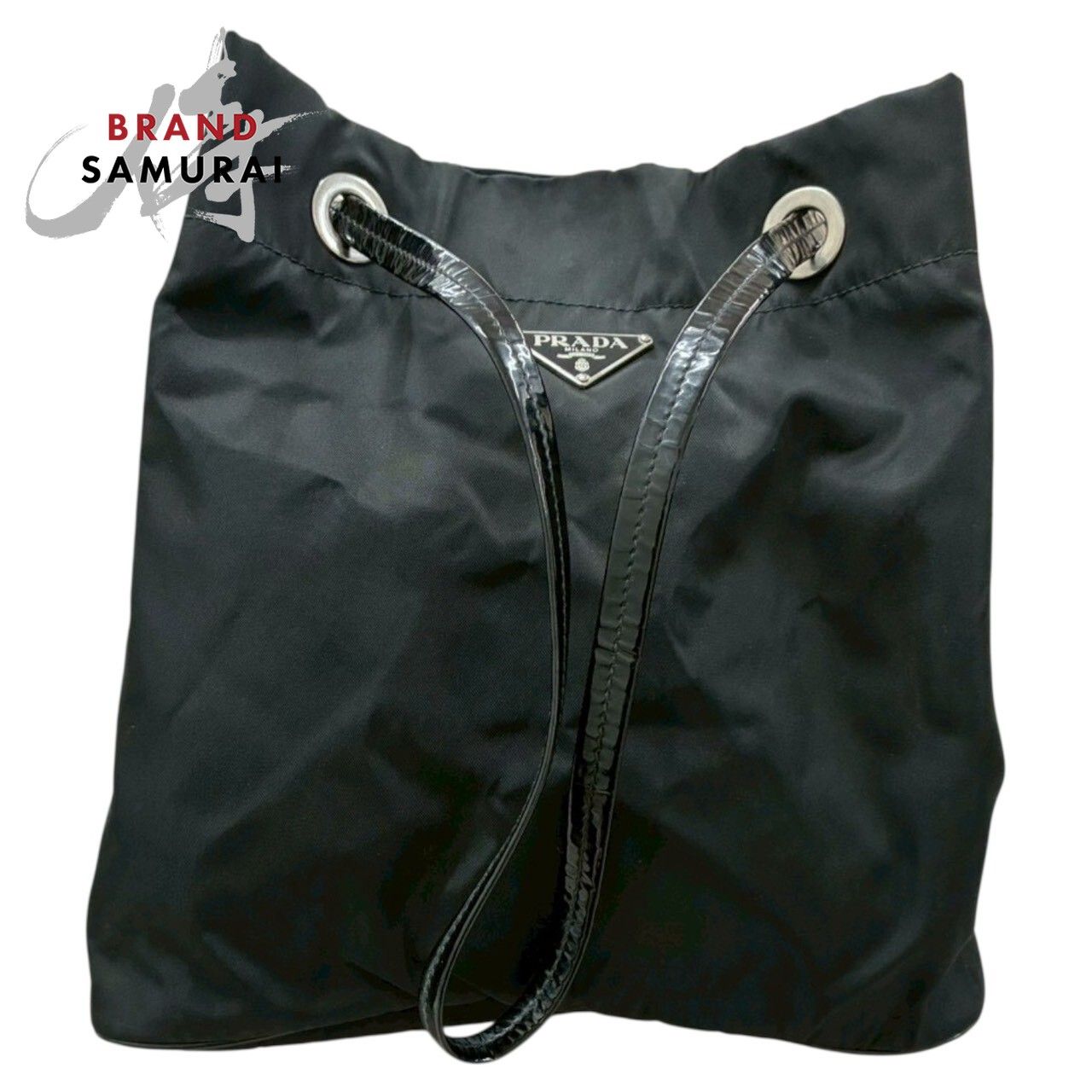 美品 PRADA プラダ 三角ロゴ テスート ブラック ナイロン トートバッグ