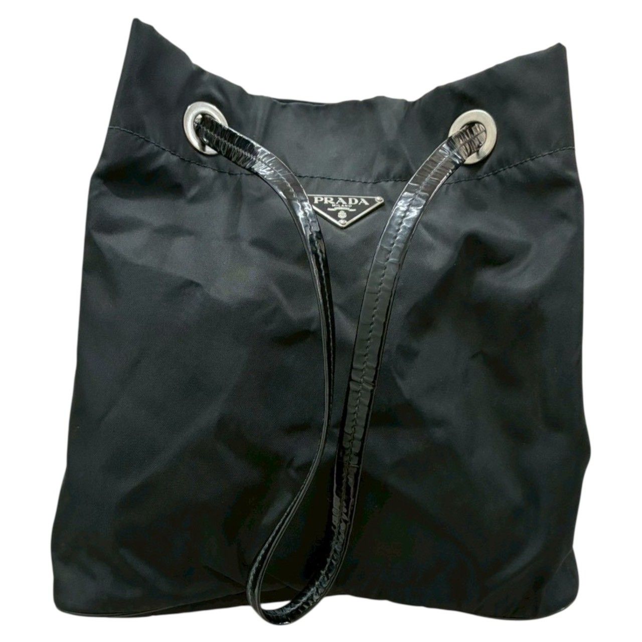 美品 PRADA プラダ 三角ロゴ テスート ブラック ナイロン トートバッグ