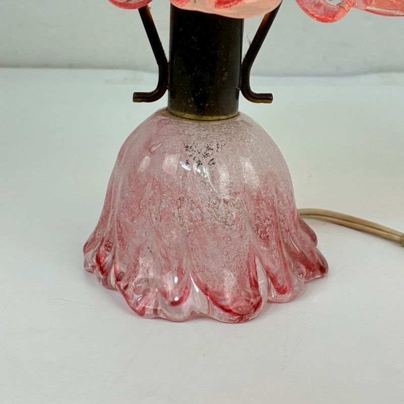 岩田工芸ガラス 気泡ガラス テーブルランプ ピンク ランプ 照明