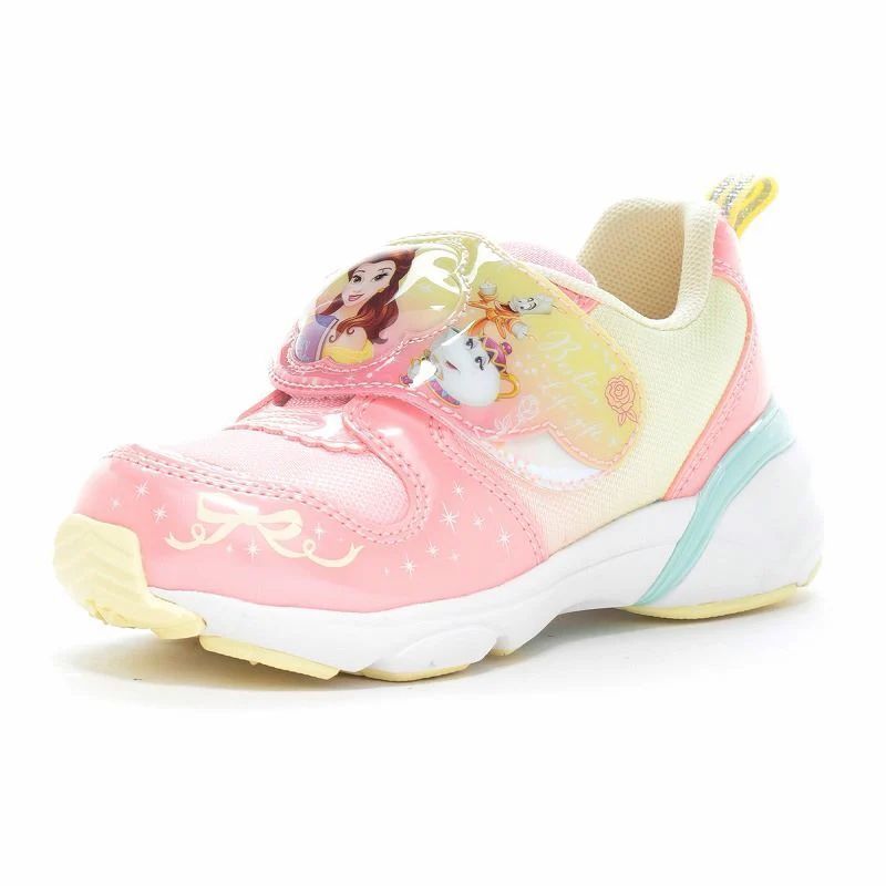 ムーンスター光る！ディズニーベルのマジックタイプDN1358LEコーラル15.0センチ