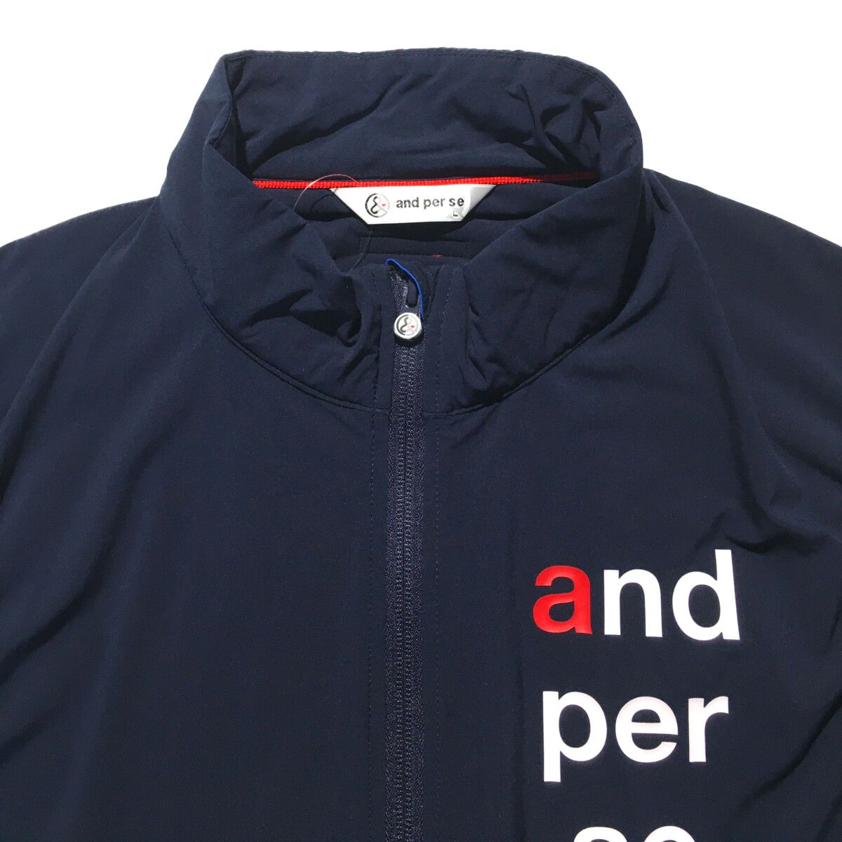 中古 メンズ アンパスィ and per se ベスト L 紺 ネイビー 中綿入り