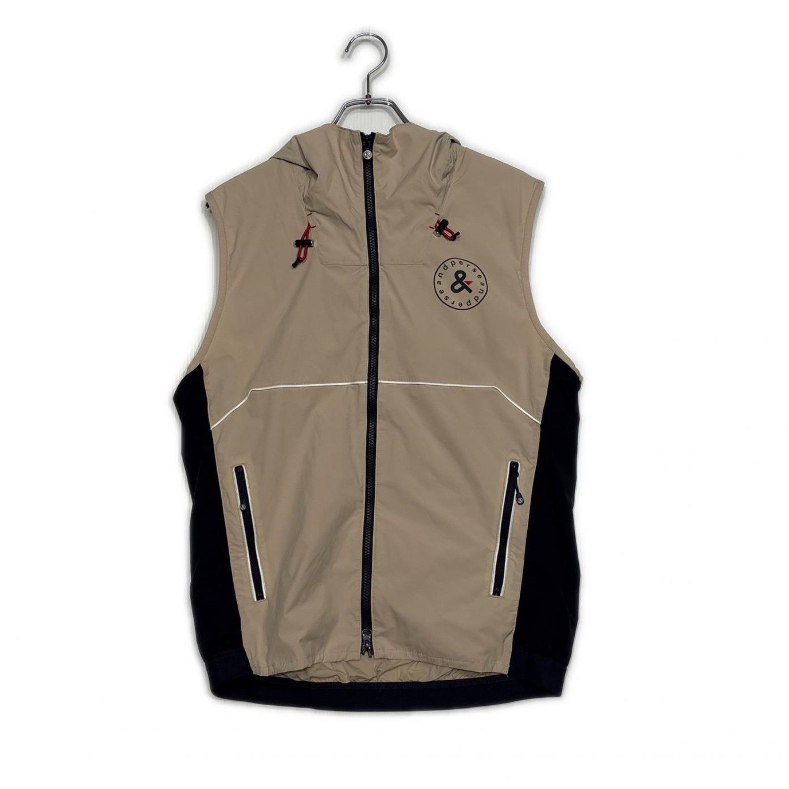 中古 メンズ アンパスィ and per se ベスト L ベージュ フード付き