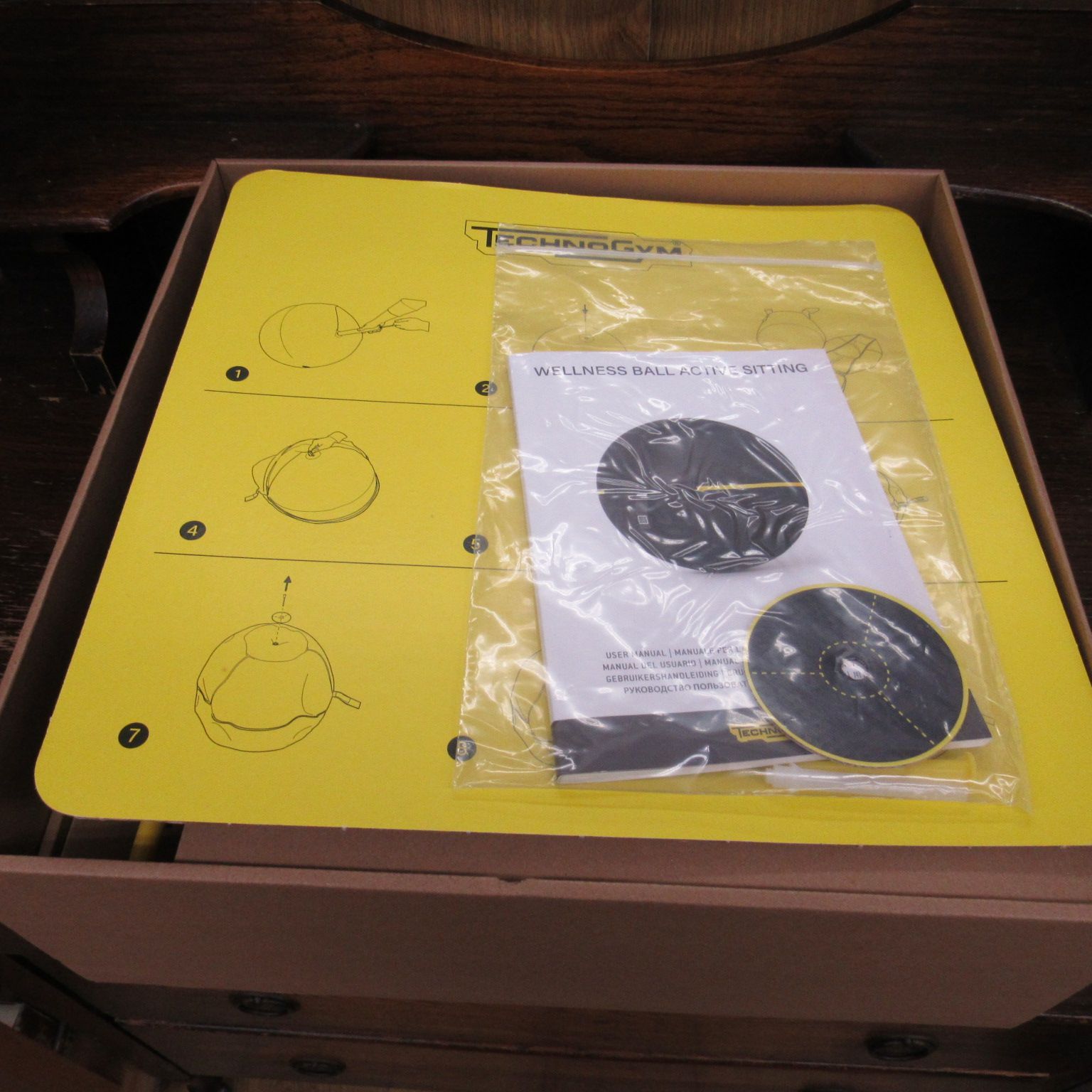 TECHNOGYM WELLNESSBALL バランスボール 55cm ブラック エキスパート