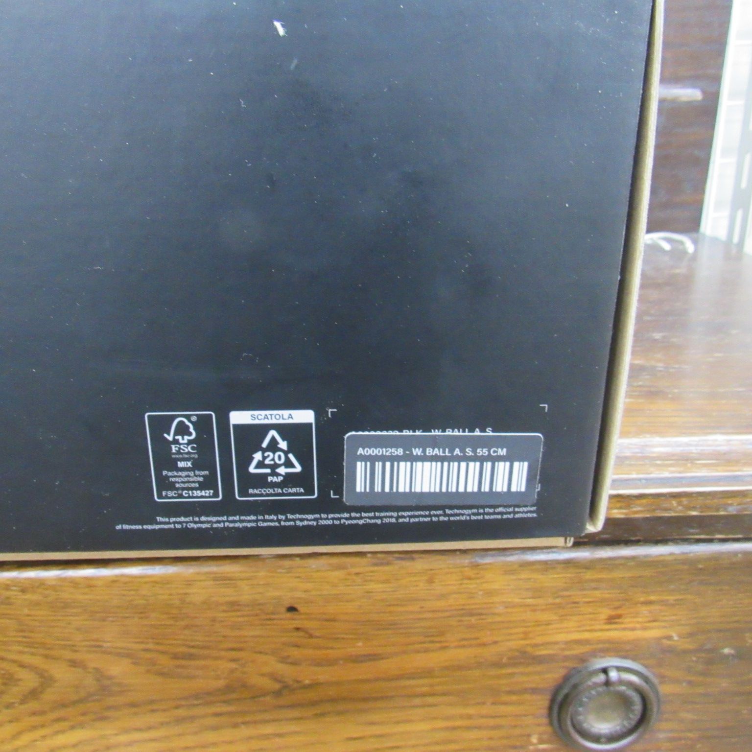 TECHNOGYM WELLNESSBALL バランスボール 55cm ブラック エキスパート