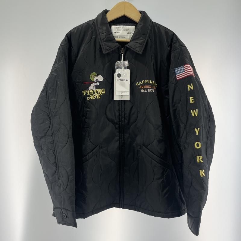 【中古】AVIREX QUILTING JACKET サイズXL DSA-01-0118-75 ブラック キルティングジャケット[19][240019525531] 中古】AVIREX QUILTING JACKET サイズXL DSA-01-0118-75 ブラック