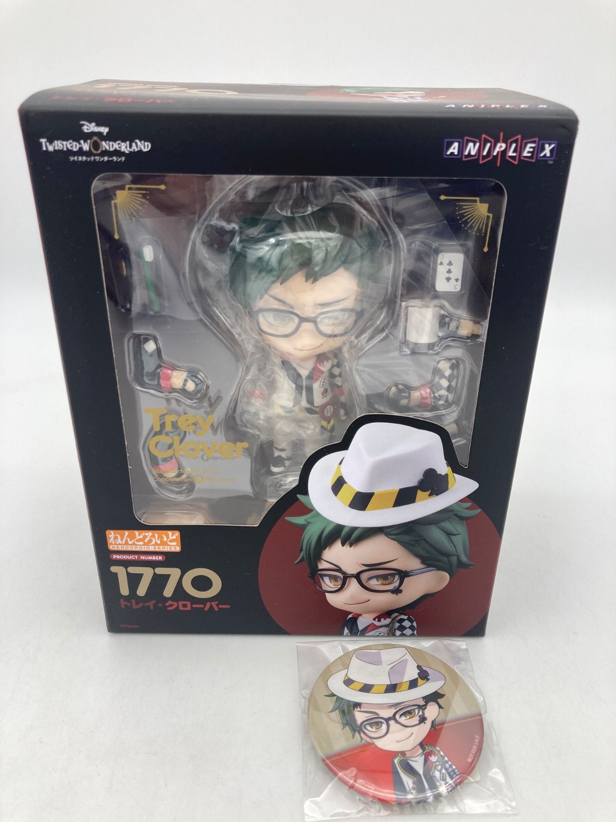 未開封品】ねんどろいど ツイステ トレイ・クローバー 缶バッジ付き