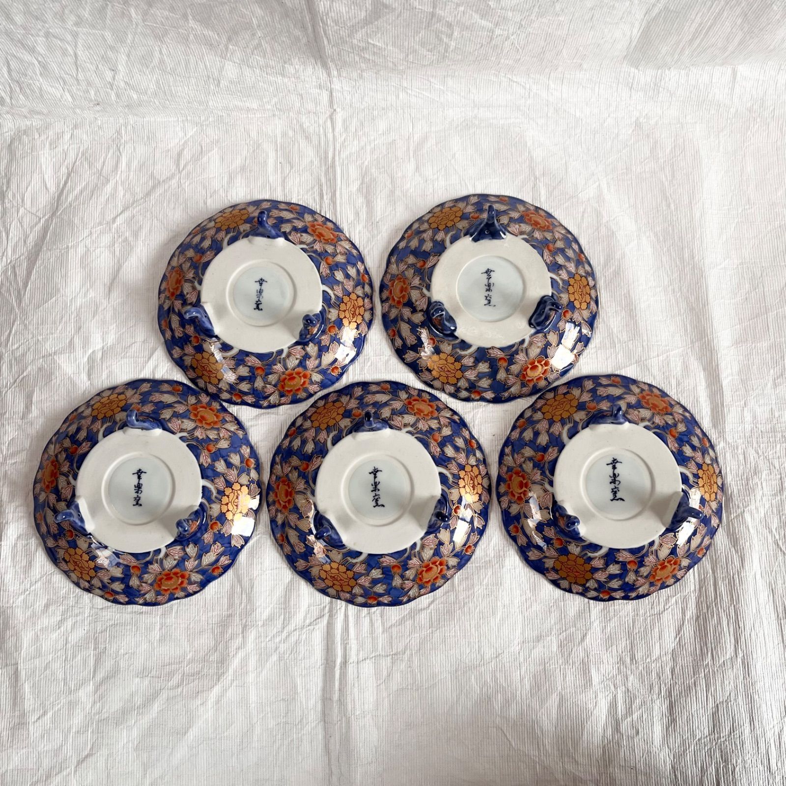 献上手古伊万里 三つ足高台鉢 銘々皿 幸楽窯 5客揃 - メルカリ