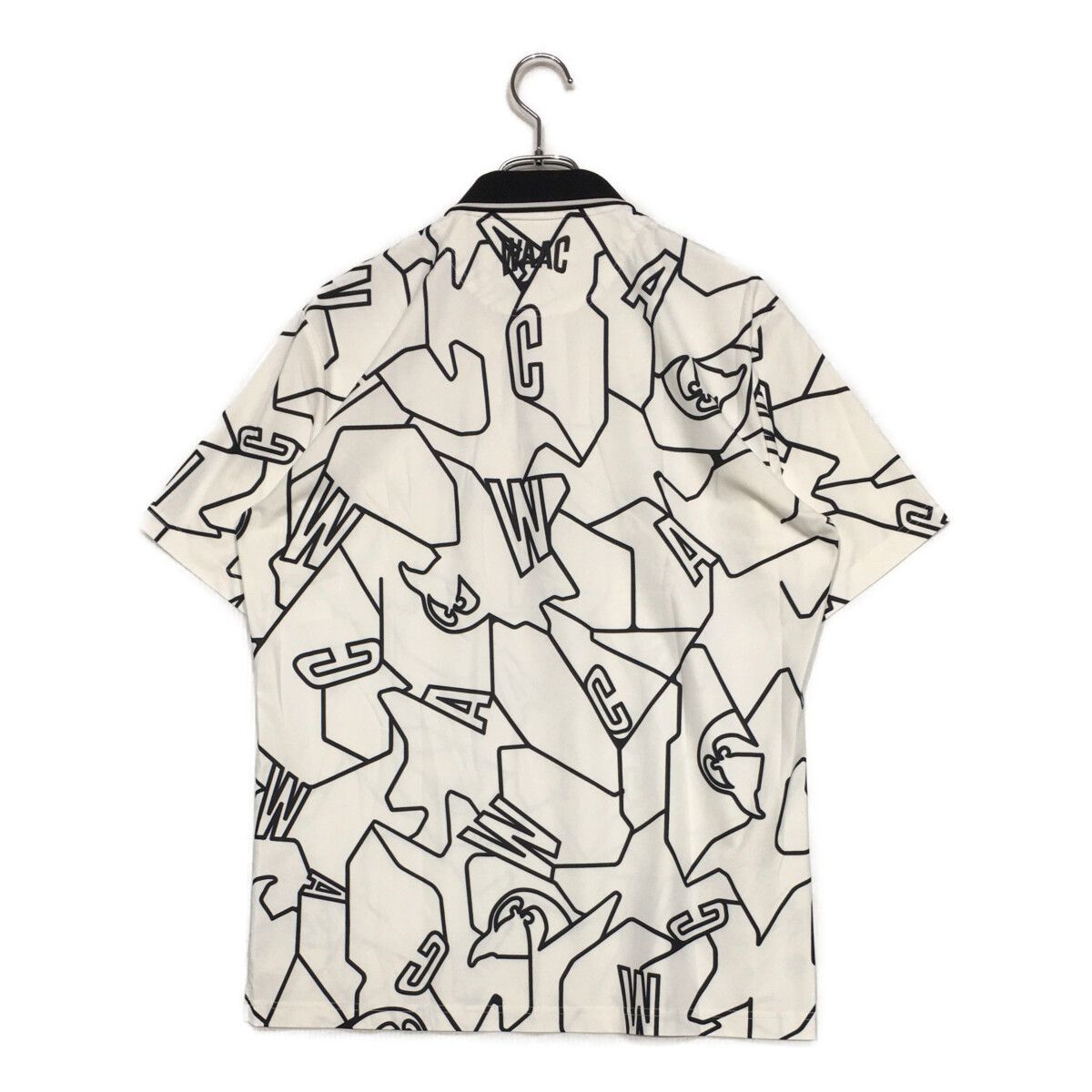 中古 メンズ ワック WAAC 半袖ポロシャツ 3(L) 白 ホワイト 総柄 春夏