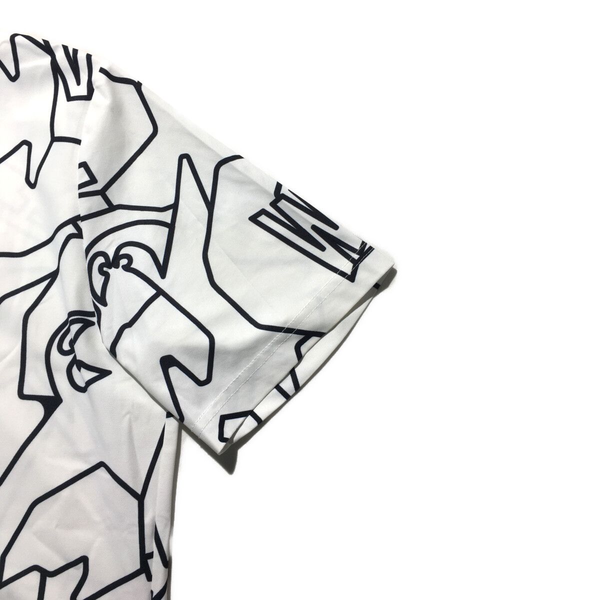 中古 メンズ ワック WAAC 半袖ポロシャツ 3(L) 白 ホワイト 総柄 春夏