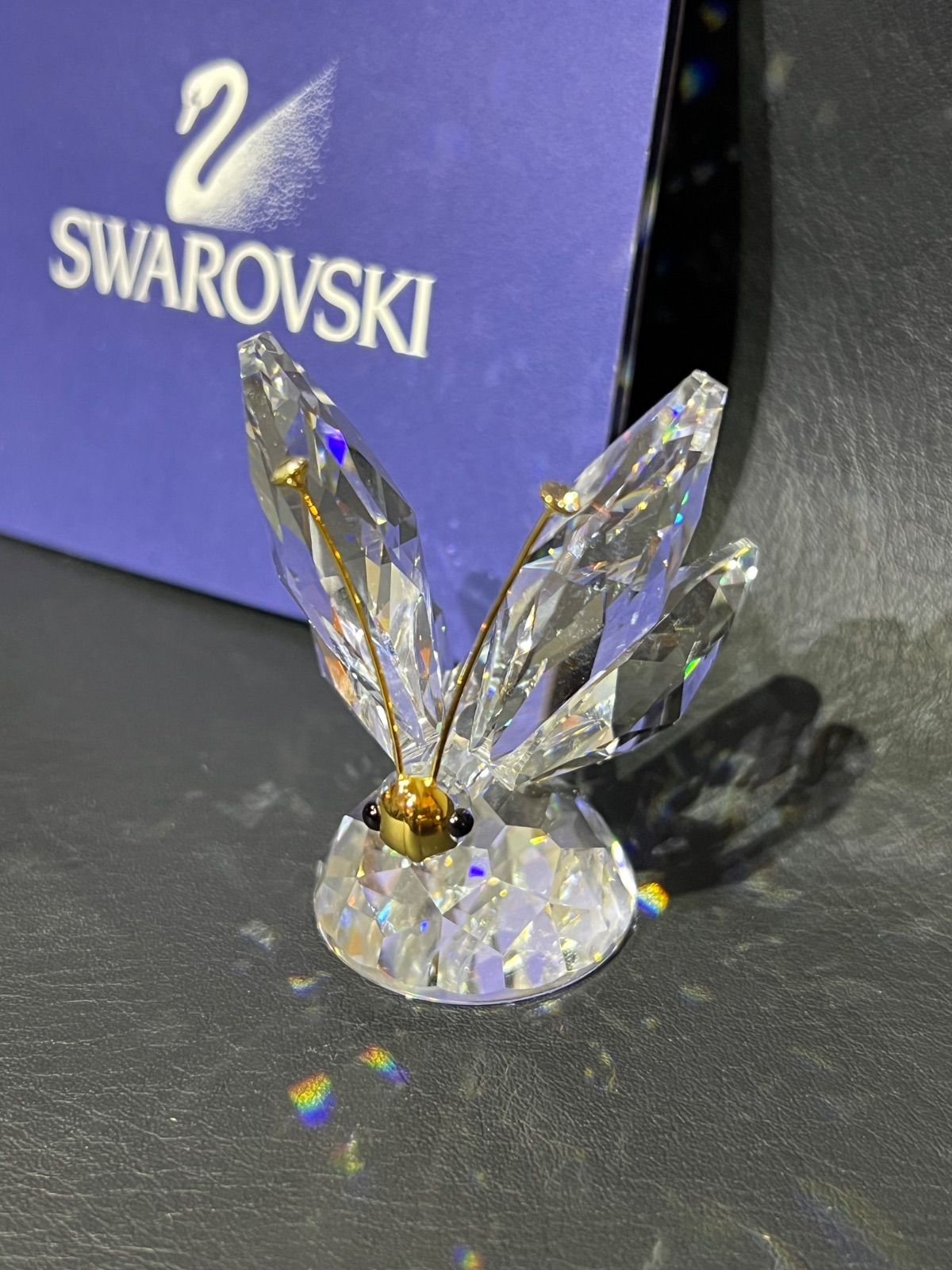 スワロフスキー Swarovski 蝶／バタフライ クリスタルガラス フィギュ