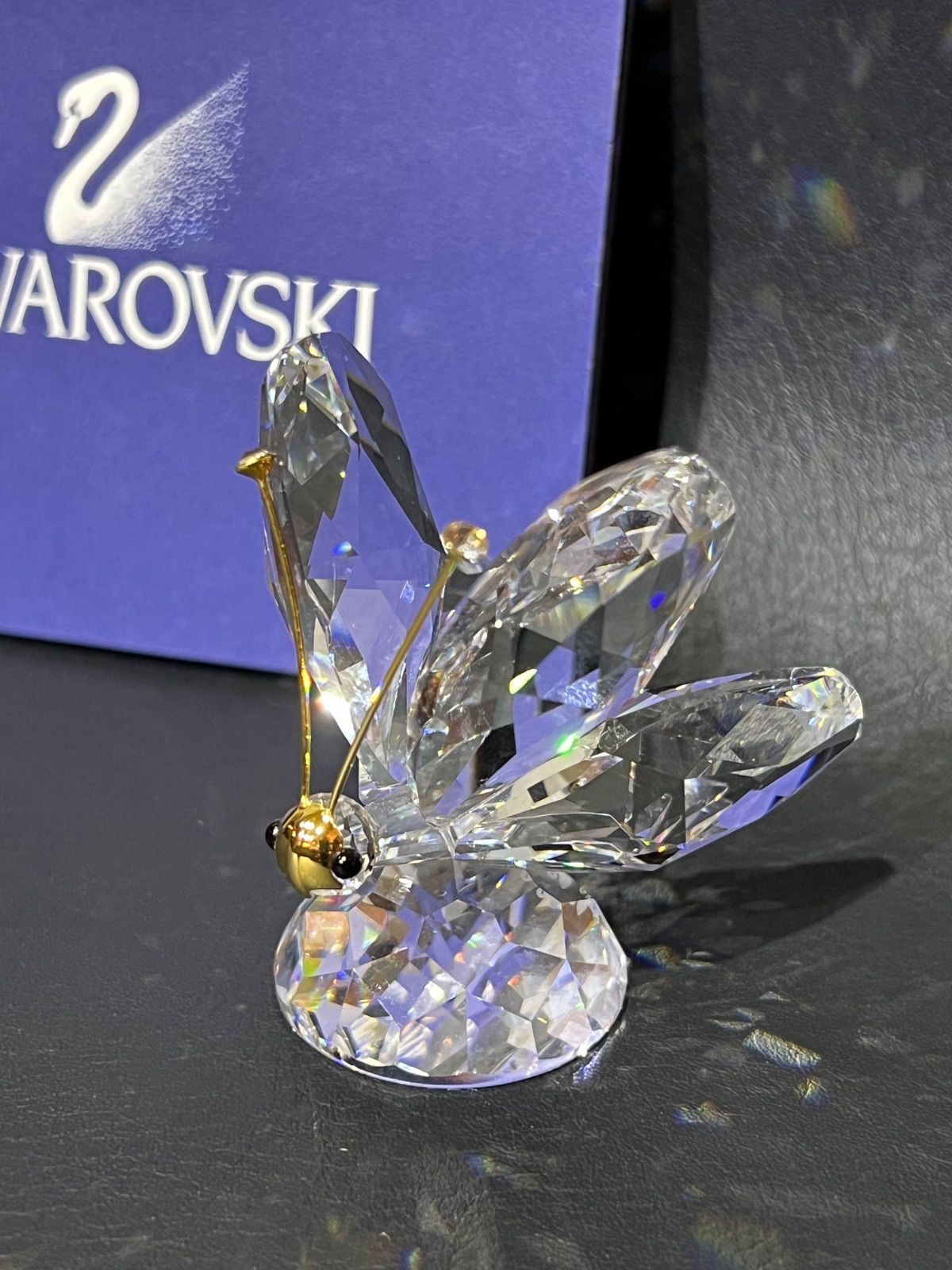 スワロフスキー Swarovski 蝶／バタフライ クリスタルガラス フィギュ