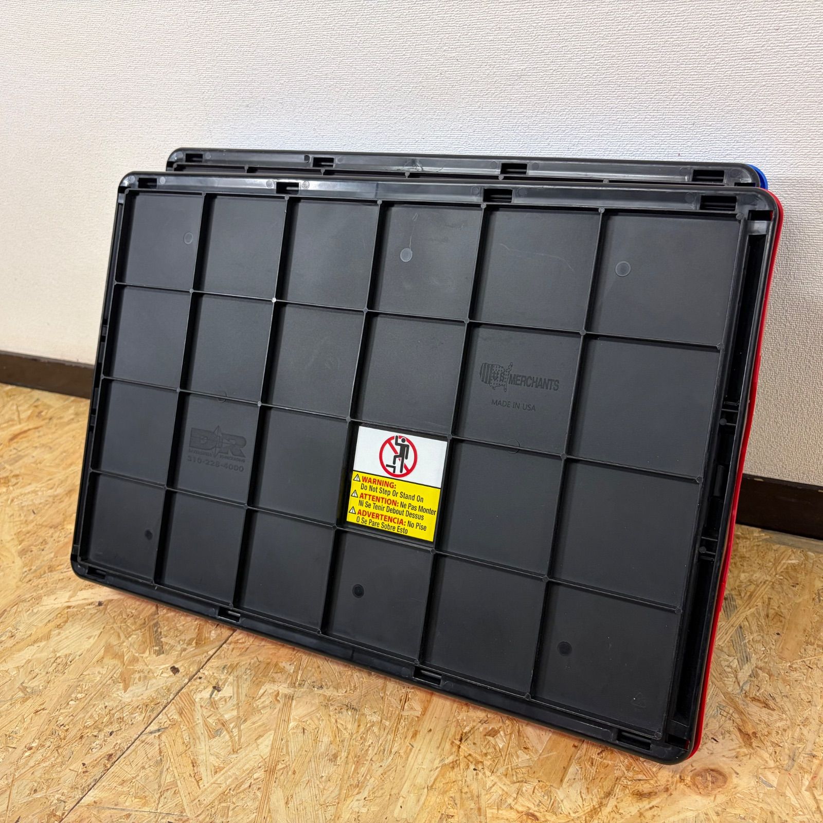 アメリカ製 折り畳みコンテナ InstaCrate ブルー×レッド 2個セット