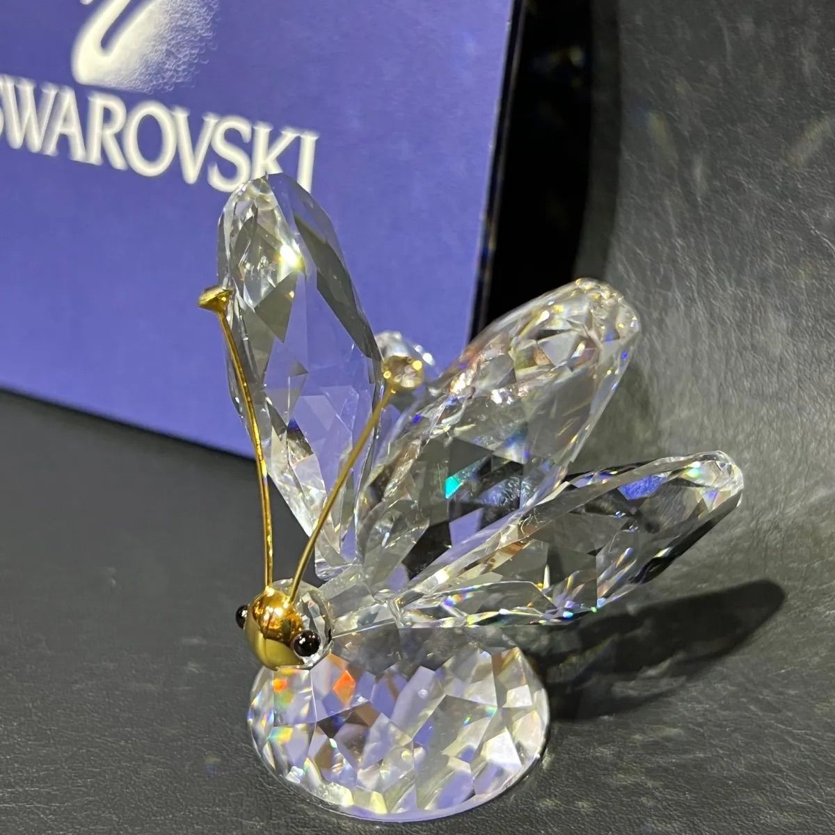 スワロフスキー Swarovski 蝶／バタフライ クリスタルガラス フィギュ