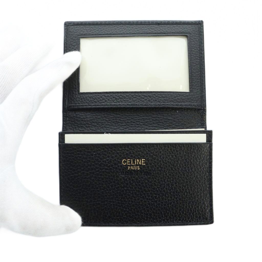 セリーヌ CELINE カードケース 名刺入れ レザー 箱付き 型押しロゴ 黒